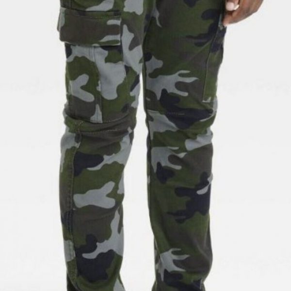 Cat & Jack BOYS' Stretch Pull On Cargo Jogger Pants - GREEN CAMO - SIZE 12 (258)