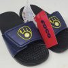 OFFICIAL MLB Apparel Milwaukee Brewers Youth Slides Flip Flops SMALL 11-12 (332)