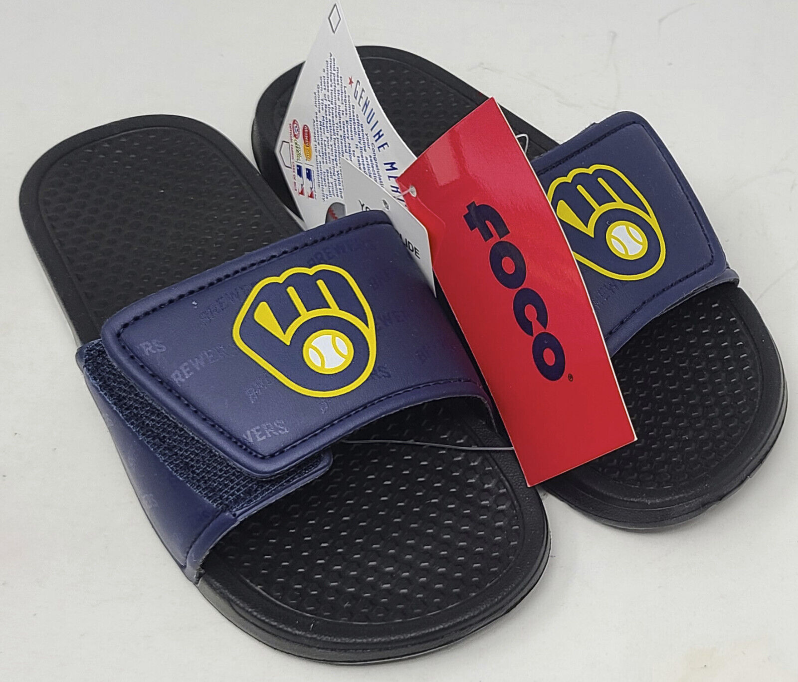 OFFICIAL MLB Apparel Milwaukee Brewers Youth Slides Flip Flops