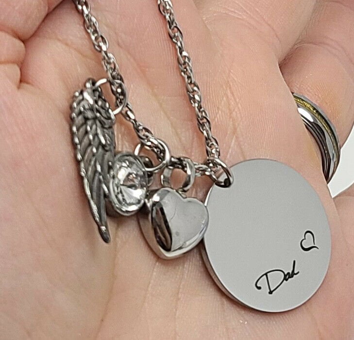 Keepsake Dad Memorial Pendant for Ashes -Cremation Jewelry Heart Urn  Necklace - AliExpress