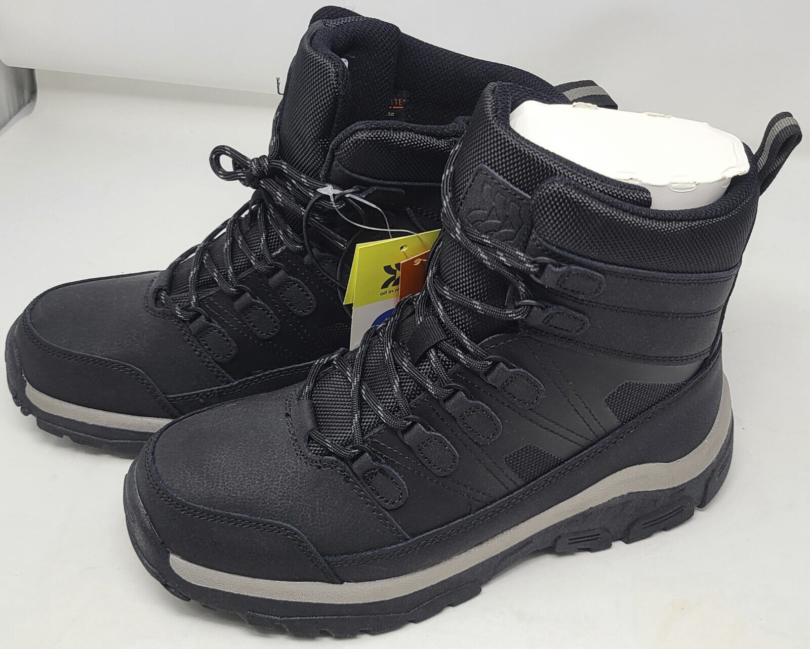 ALL IN MOTION Men's ASHTON Water Repellent Winter Boots BLACK Size 8 (605)
