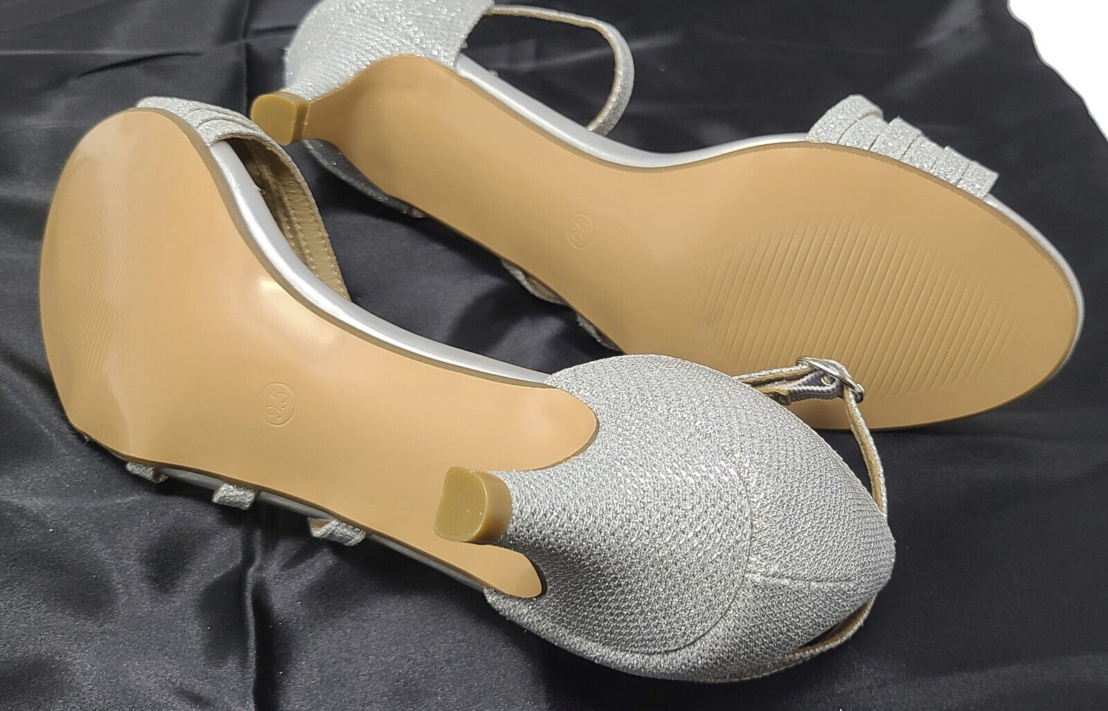 Women's Open Toe Ankle Strap Sandals Block Heel Faux Leather - Temu